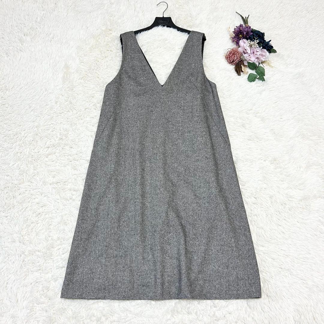 【新品タグ付】23区 大きいサイズ シルクネップツイード ジャンパースカート