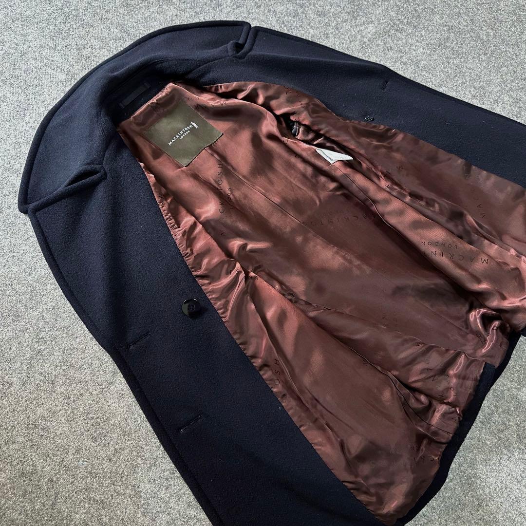 マッキントッシュ：希少•美品【カシミヤ混メルトン】ダブルブレスト／ピーコート