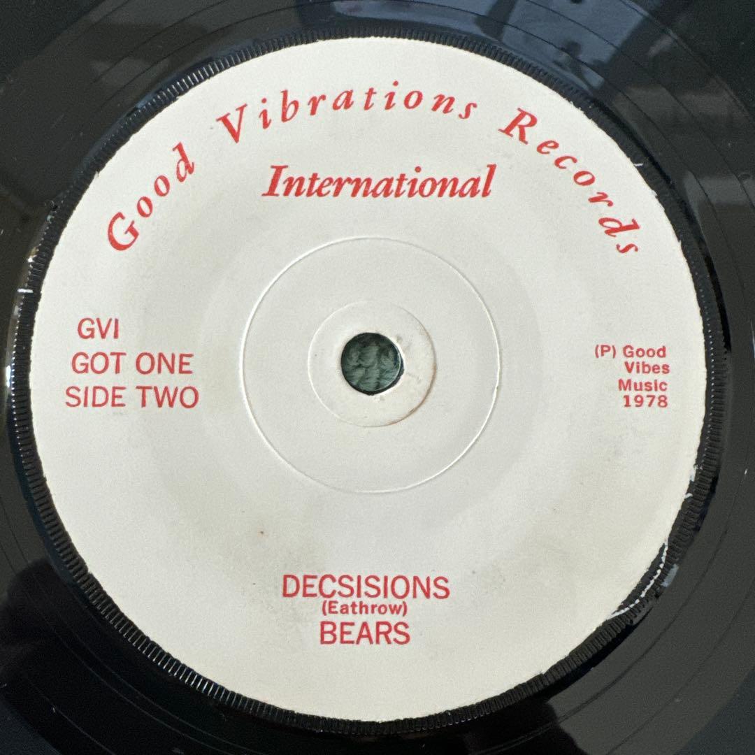 Bears『Insane and Decisions』7inchアナログレコード
