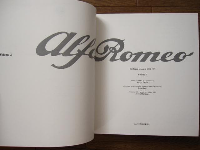 洋書 Alfa Romeo Catalogue raisone 1910-1989