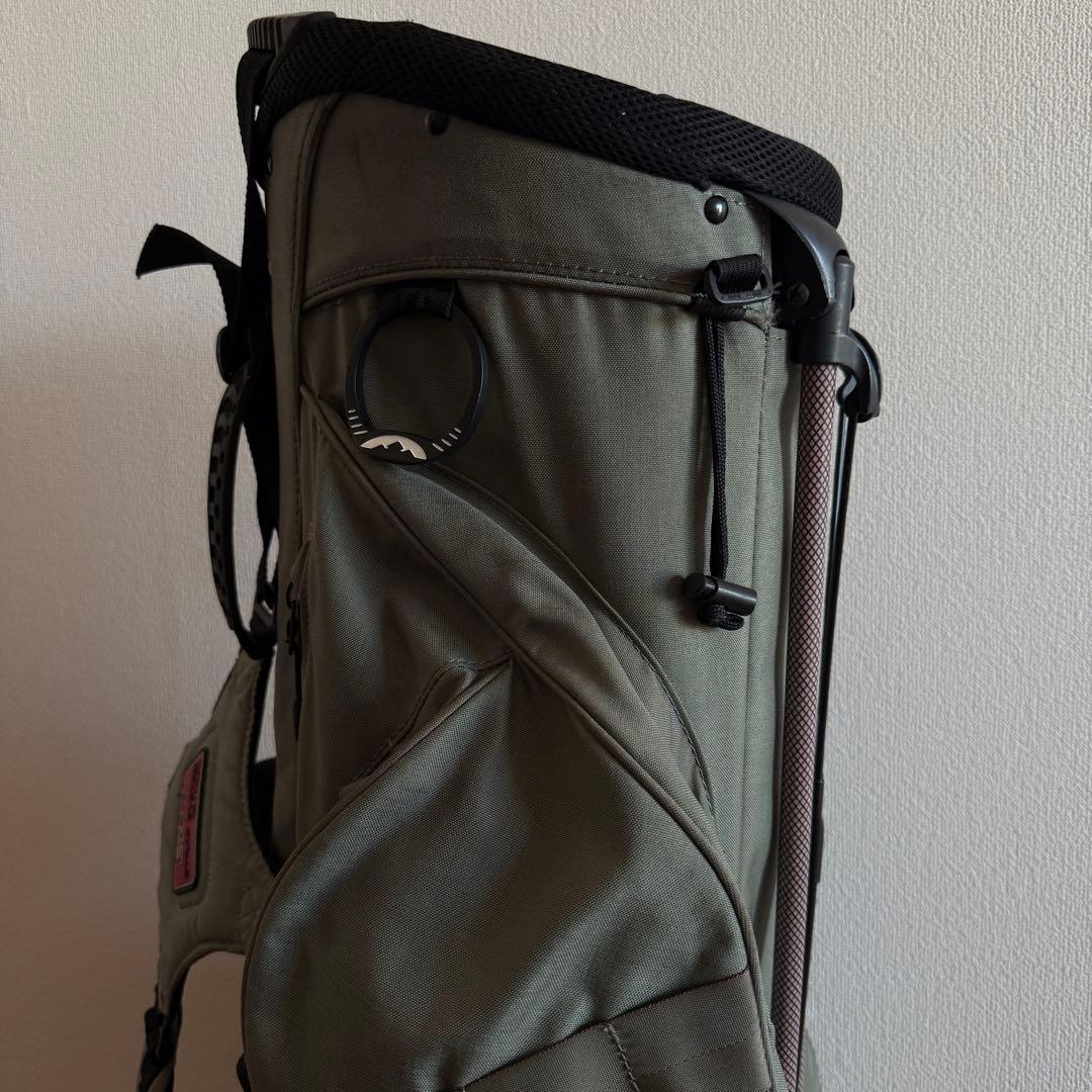 ブリーフィングゴルフ　キャディバッグ　ショルダー式　スタンド式　カーキ　軽量