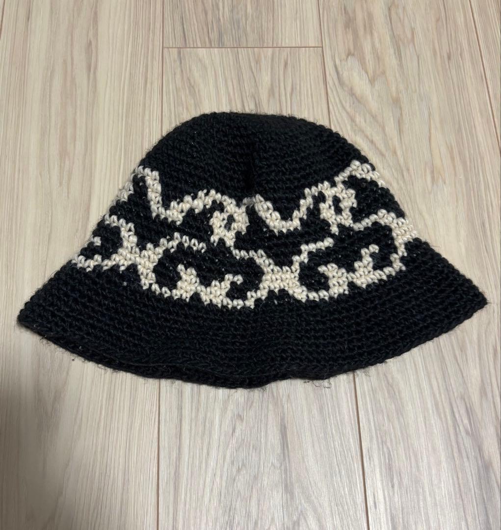 Stussy バケットハット/クラッシャーハット 黒/ベージュ