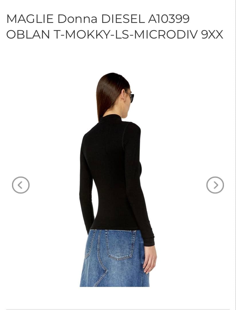 DIESEL タートルネック ブラック Tシャツ A10399