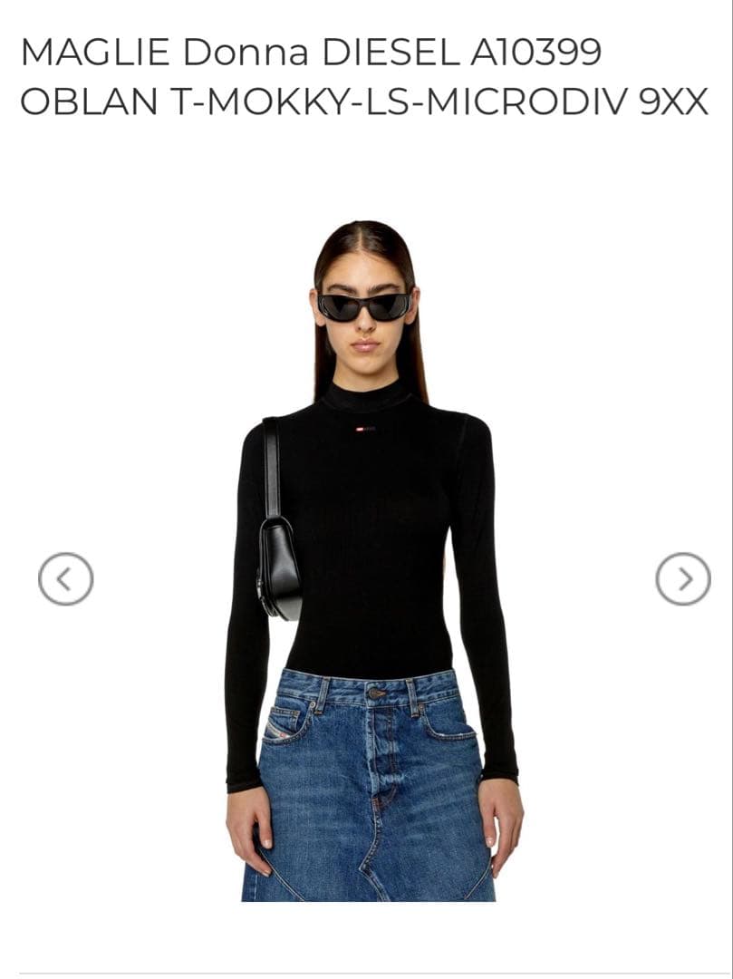 DIESEL タートルネック ブラック Tシャツ A10399