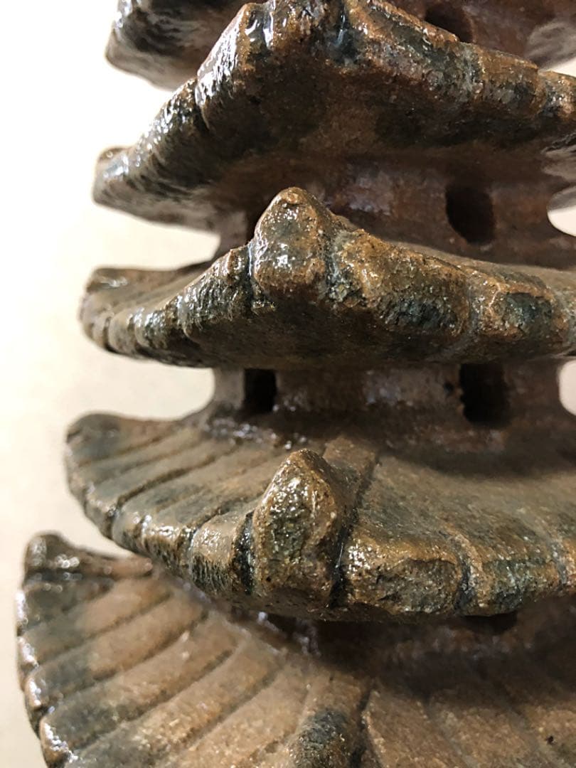 時代 五重寳塔 飛天窯 在銘 陶器 共箱 約6.2㎏ 高さ約40㎝