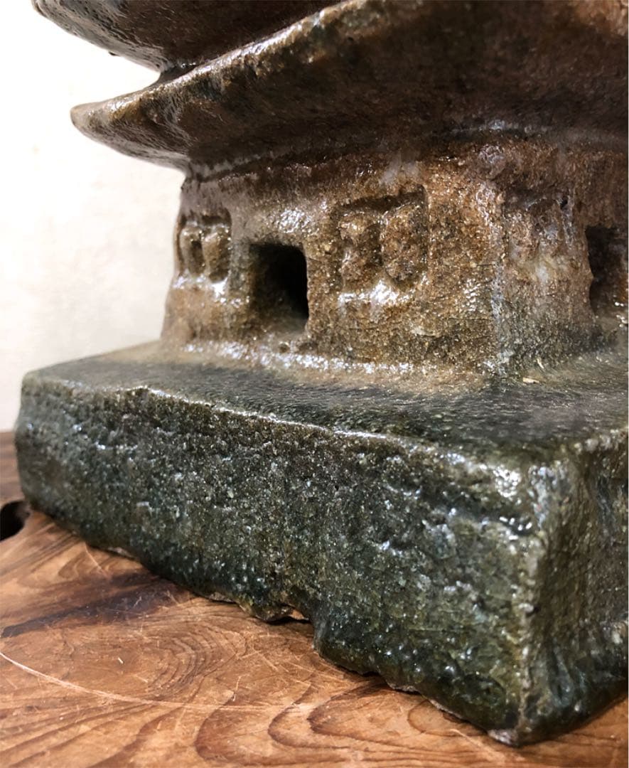 時代 五重寳塔 飛天窯 在銘 陶器 共箱 約6.2㎏ 高さ約40㎝