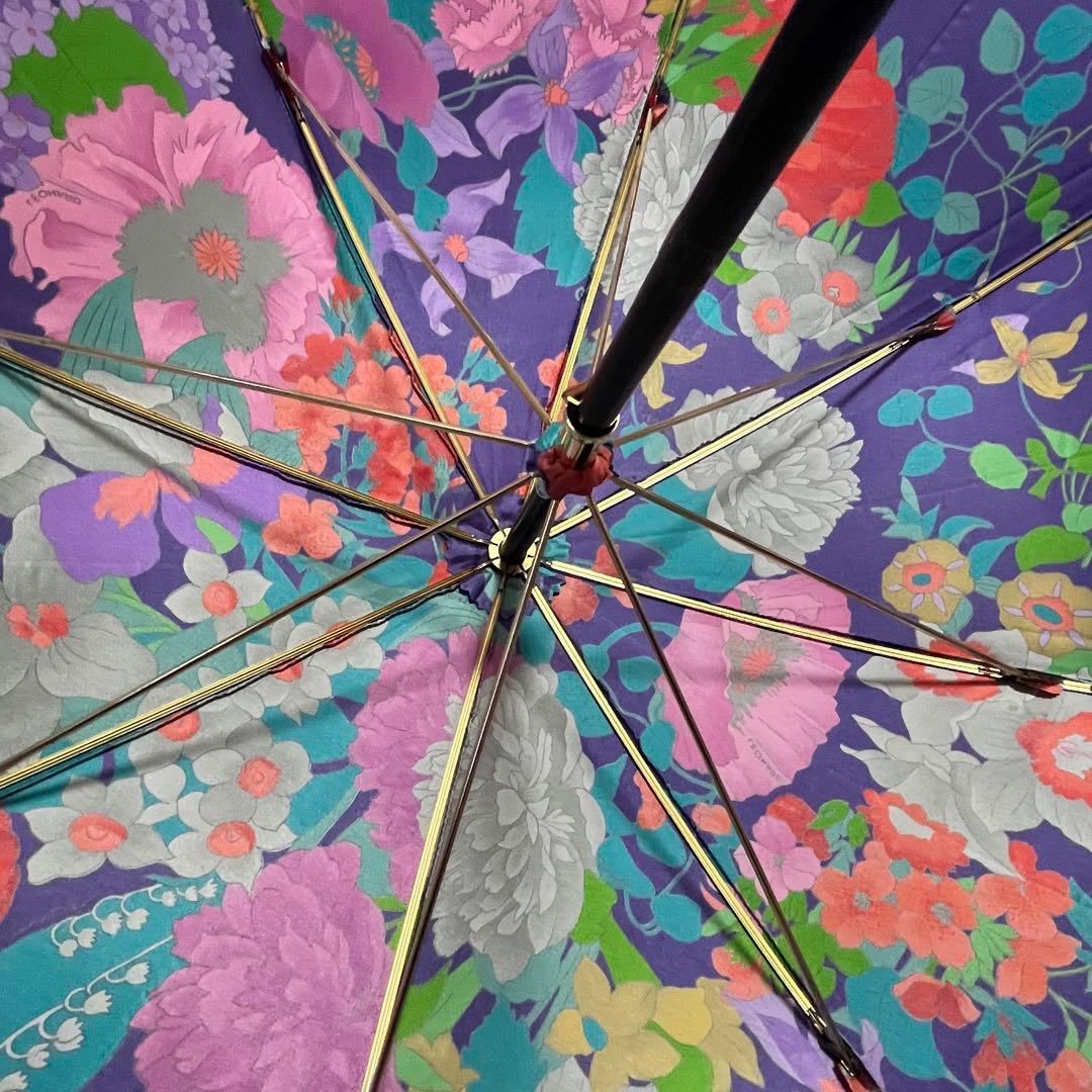 LEONARD レオナール　花柄文字ロゴ　一本傘　長傘　晴雨兼用