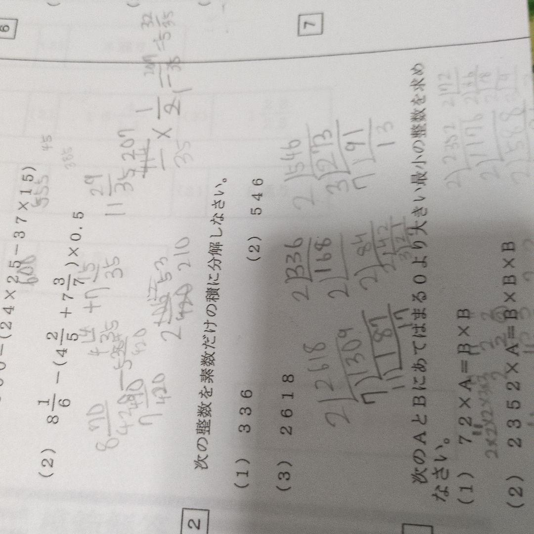 浜学園小5算数復テ　1年分　SとV混合最レ算数、国語復テ セット