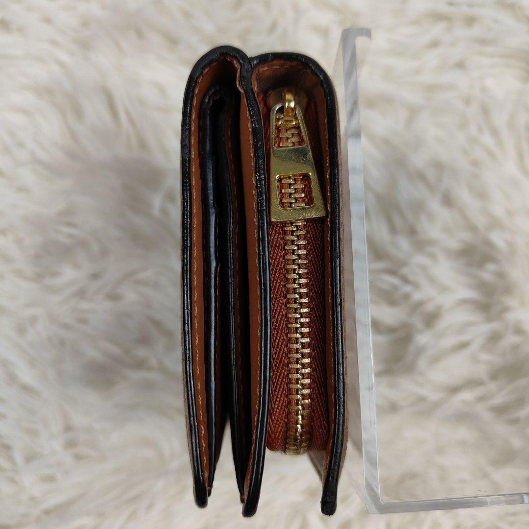 希少　LOEWE　 二つ折り財布 リピート アナグラム ロゴ レザー ブラウン