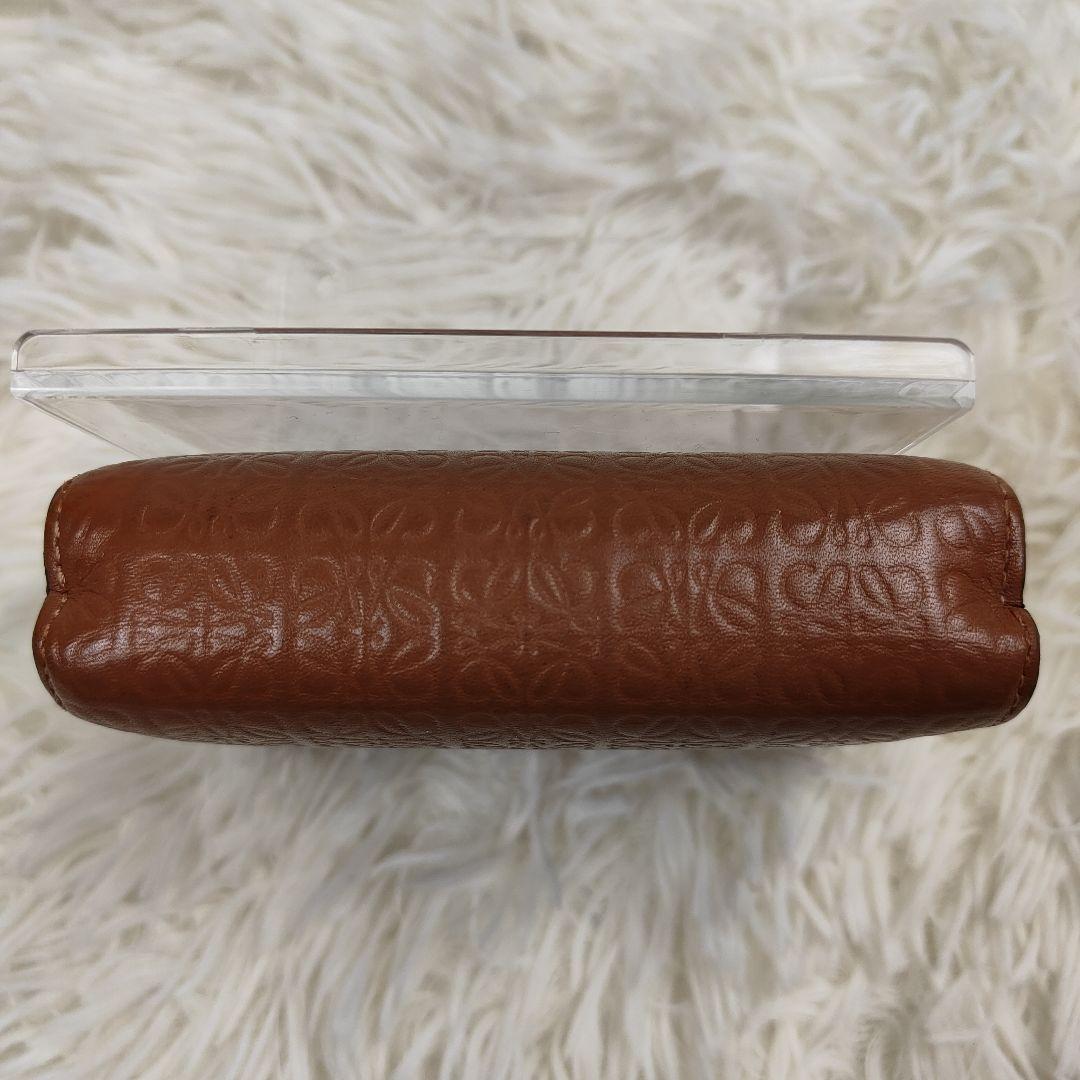 希少　LOEWE　 二つ折り財布 リピート アナグラム ロゴ レザー ブラウン