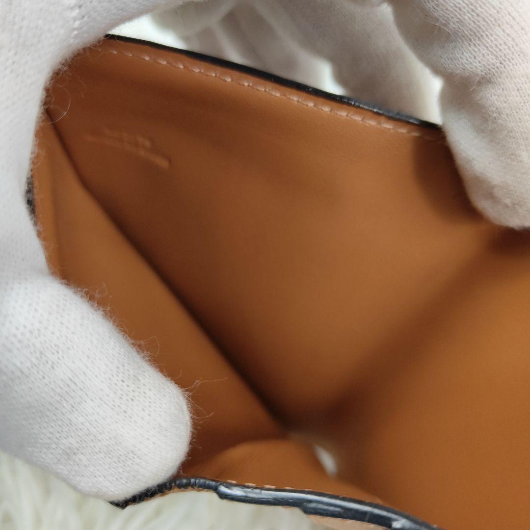 希少　LOEWE　 二つ折り財布 リピート アナグラム ロゴ レザー ブラウン