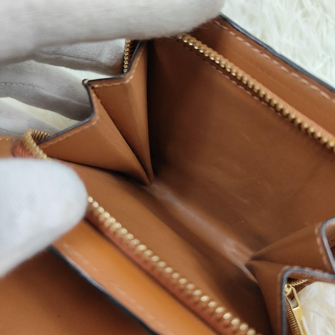 希少　LOEWE　 二つ折り財布 リピート アナグラム ロゴ レザー ブラウン