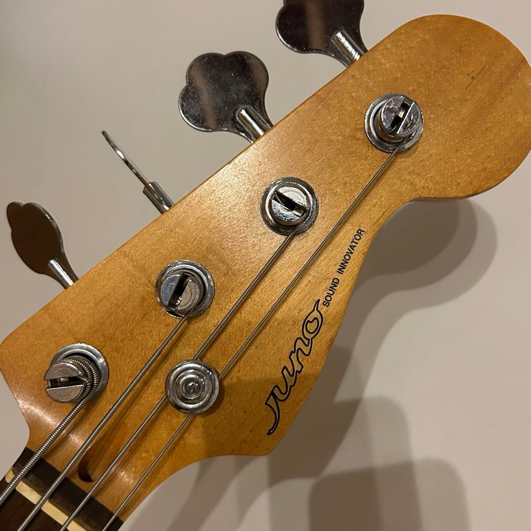 Juno ジャズベースタイプ赤メタリック　リアピックアップハム化‼︎‼︎
