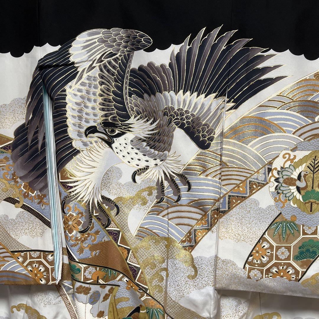 ろ*ん様 1-K お宮参り 七五三　着物、長襦袢　男の子　正絹 祝い着