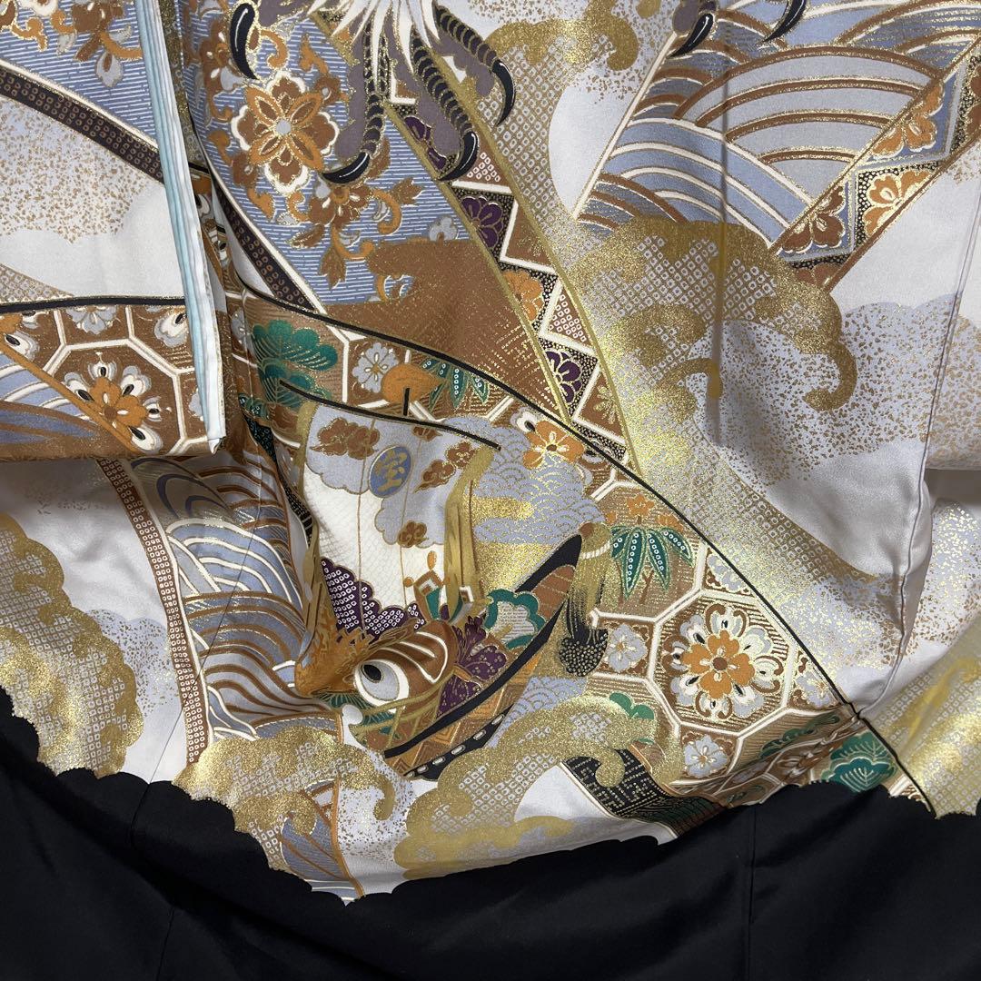 ろ*ん様 1-K お宮参り 七五三　着物、長襦袢　男の子　正絹 祝い着