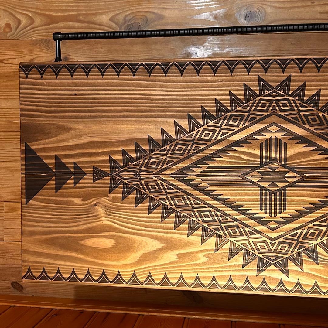 No.554 アイアンローテーブル オルテガテーブル　ネイティブ柄