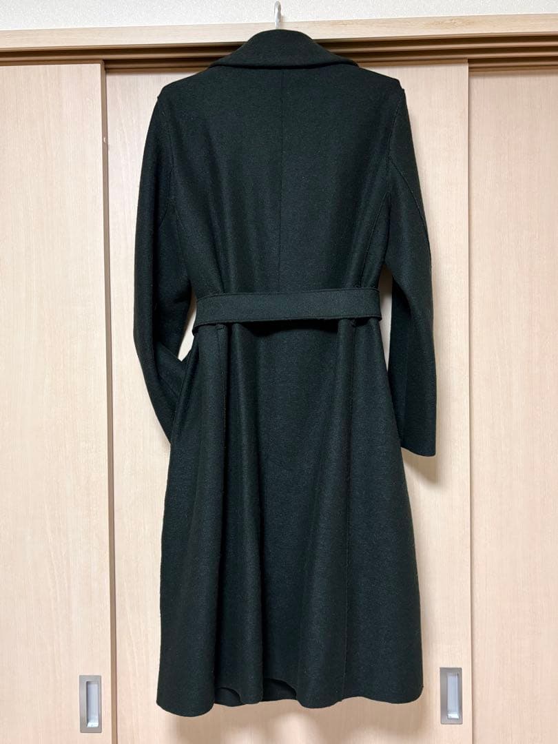23区 Moessmer ロングコート　リバーコート　ダークグリーン　ベルト付き