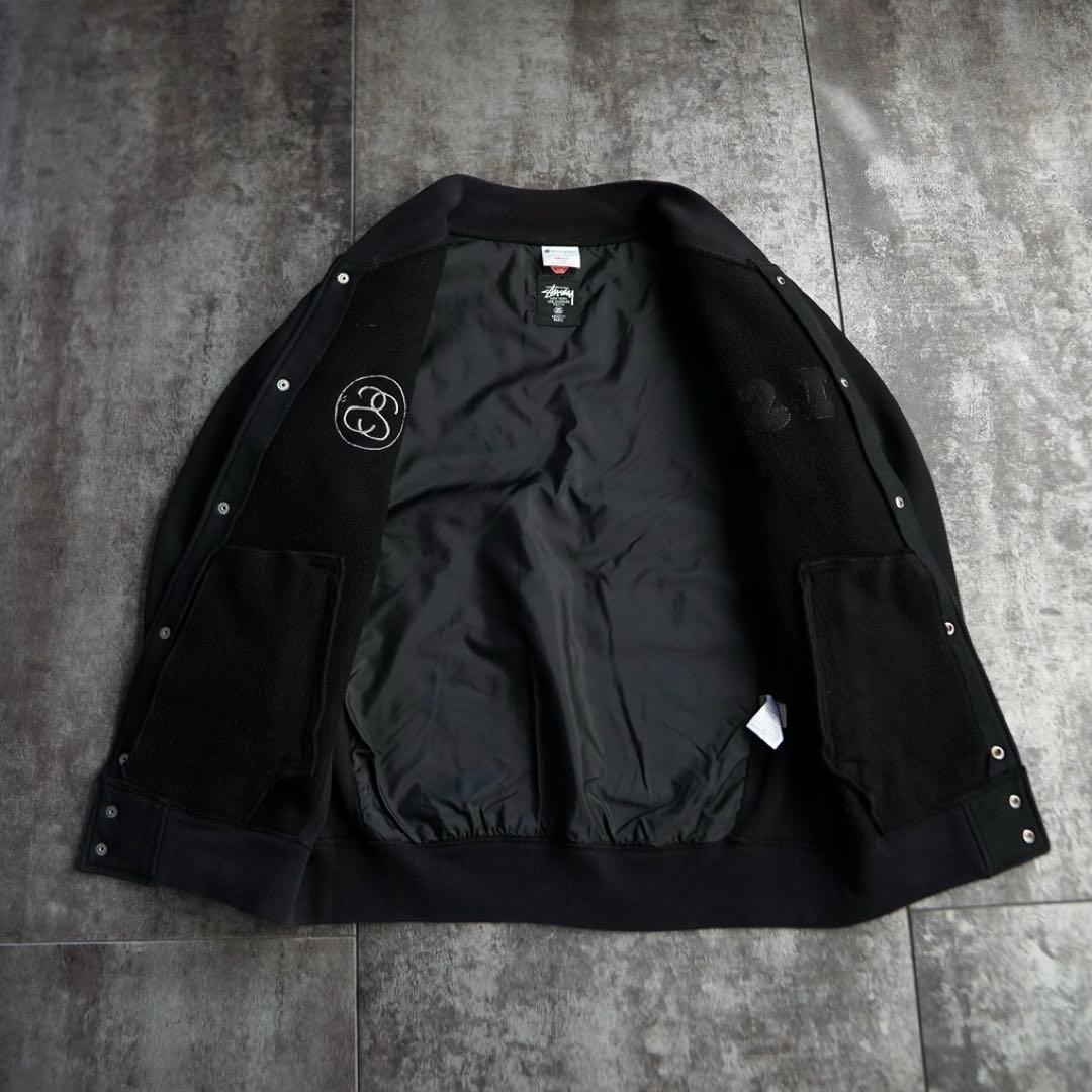 OLD STUSSY CHAMPION スタジャン リバースウィーブ ブラック