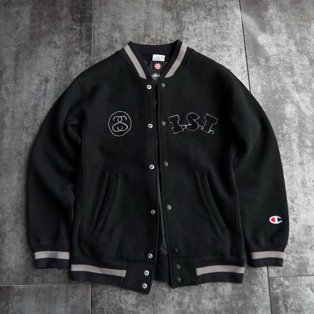 OLD STUSSY CHAMPION スタジャン リバースウィーブ ブラック