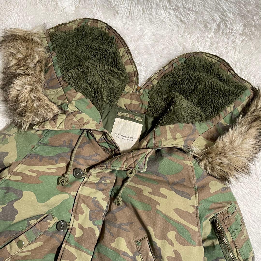 デニム&サプライ ラルフローレン N-2B フライトジャケット カモ柄