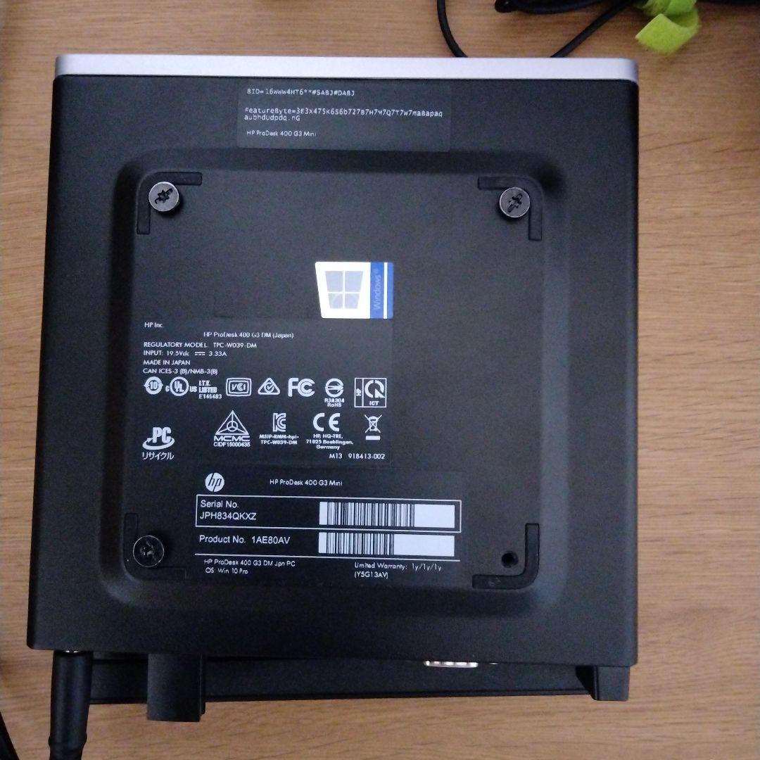 Windowsデスクトップ HP ProDesk 400 G3 DM SSD512GB RAM32GB