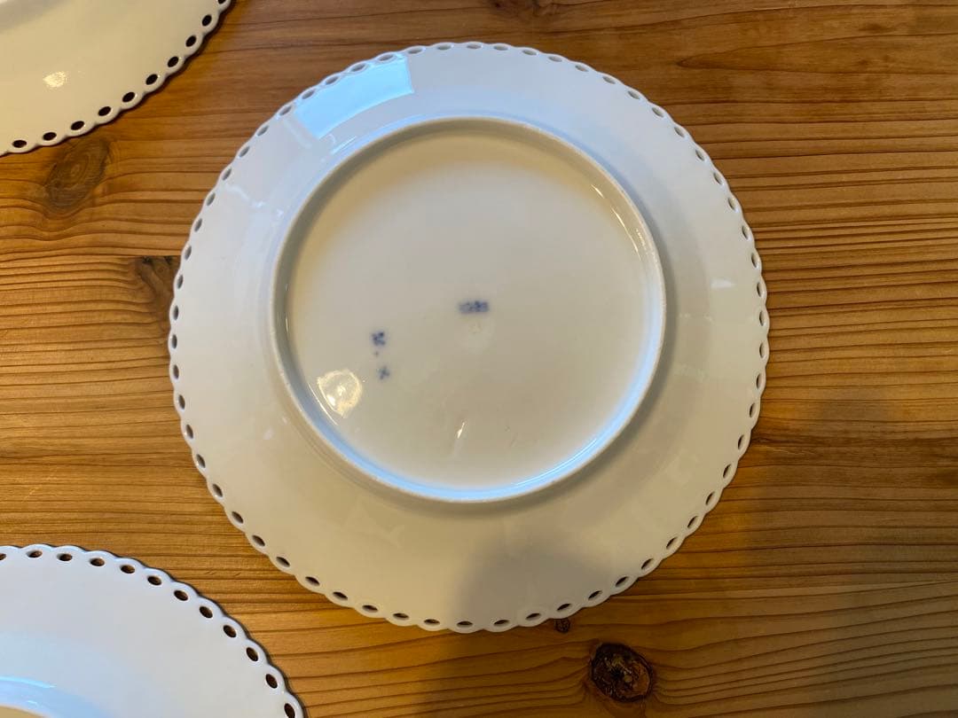 【ヤマザキ】フルレース　ケーキプレート　1870-90年製　6枚