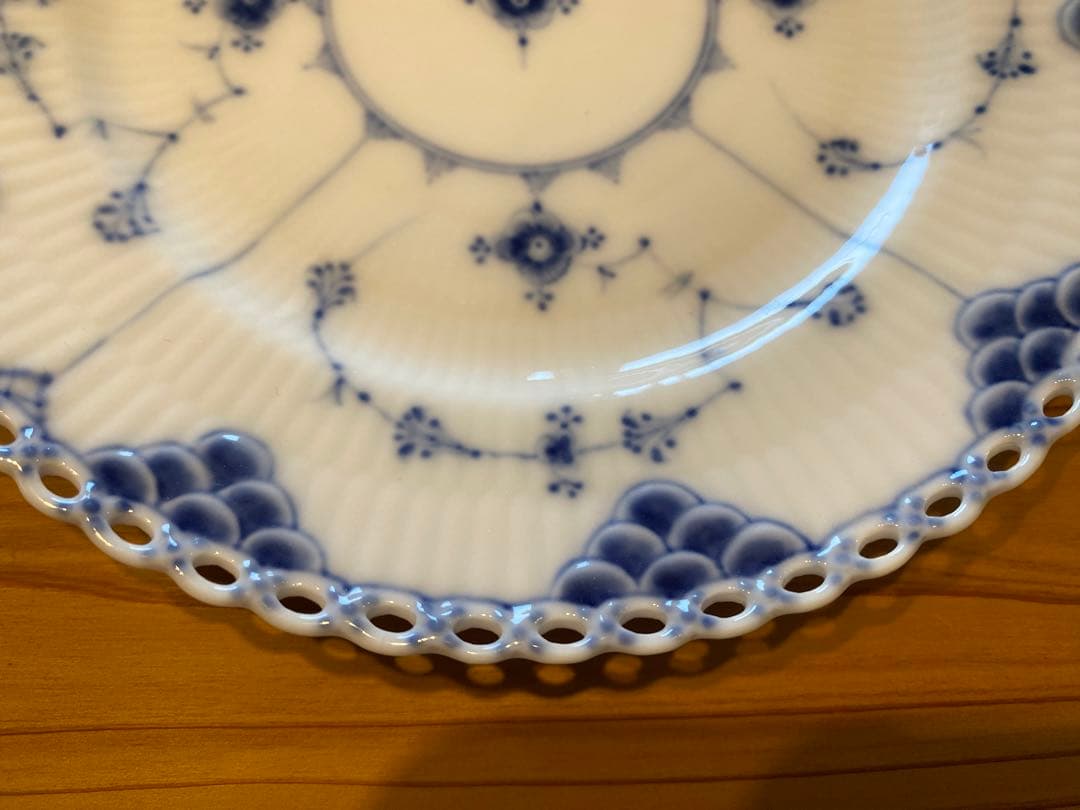 【ヤマザキ】フルレース　ケーキプレート　1870-90年製　6枚