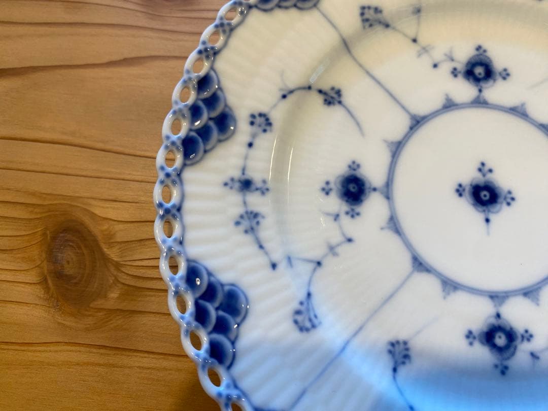 【ヤマザキ】フルレース　ケーキプレート　1870-90年製　6枚