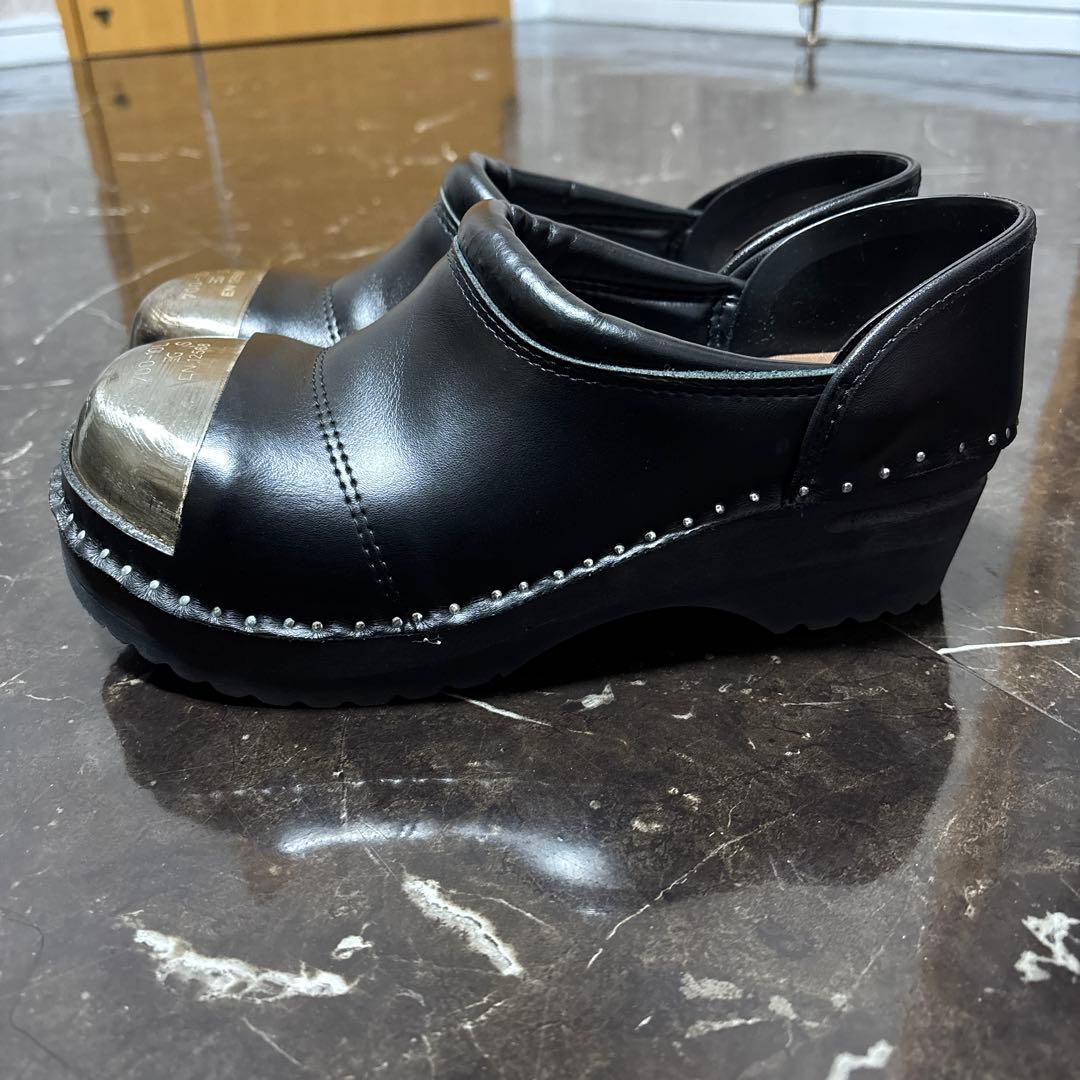 ブラックレザーシューズ スチールトゥ