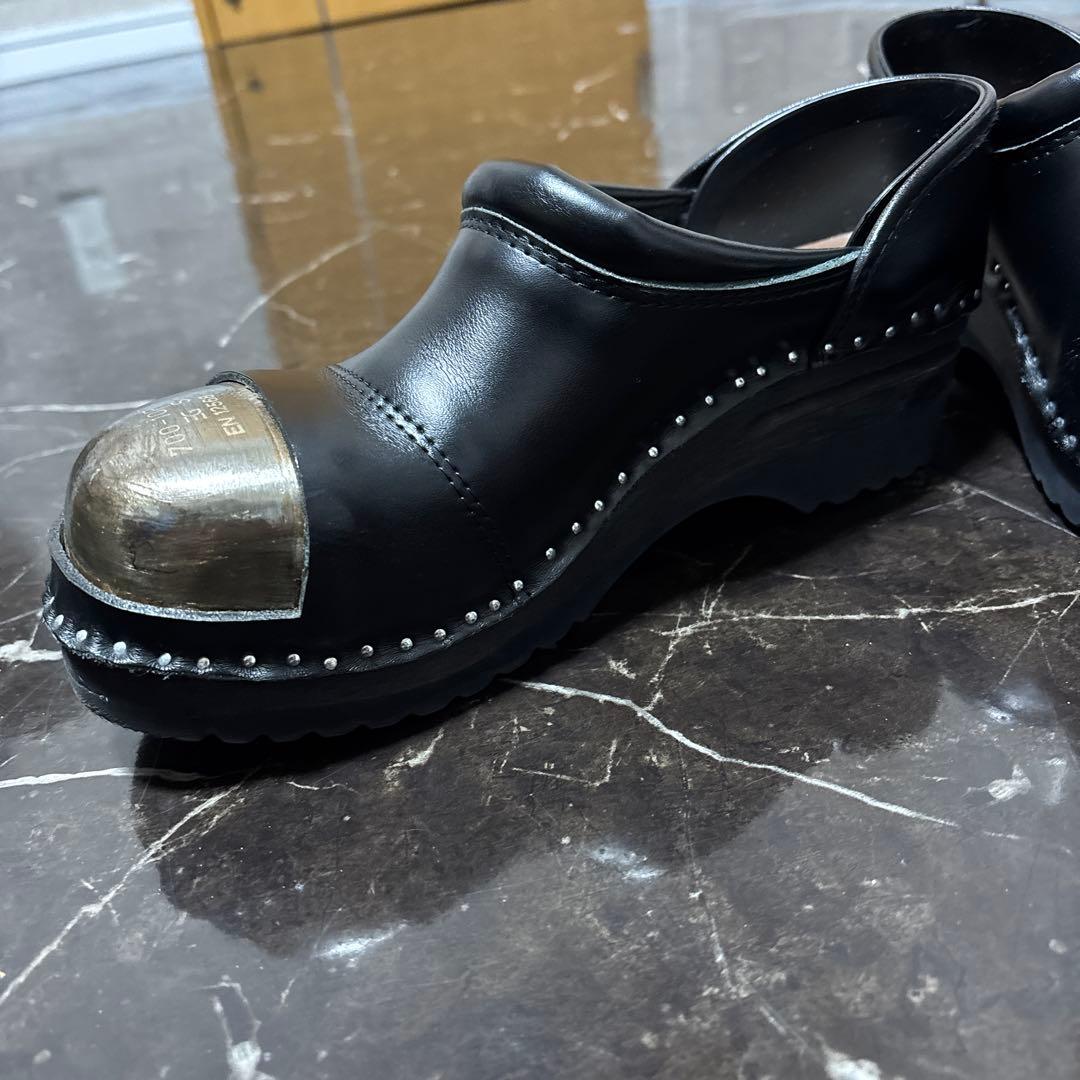 ブラックレザーシューズ スチールトゥ