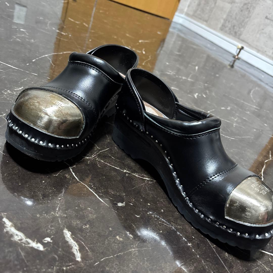 ブラックレザーシューズ スチールトゥ