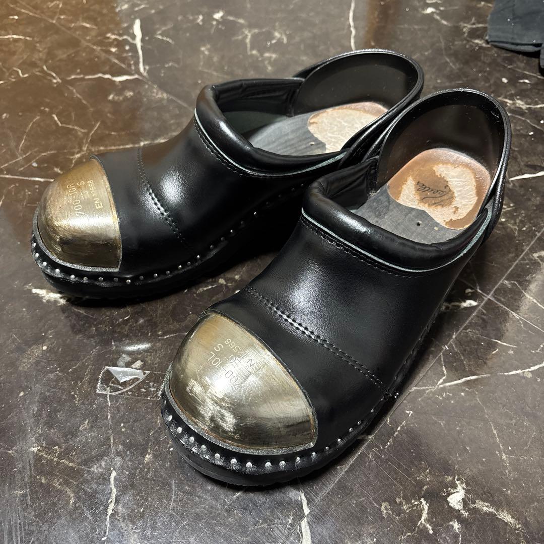 ブラックレザーシューズ スチールトゥ