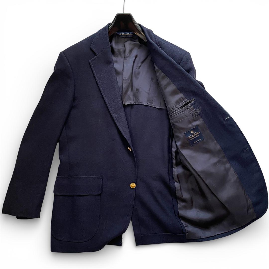 【良品】ブルックスブラザーズ 紺ブレ 金ボタン モヘア混 パーソナルオーダー L