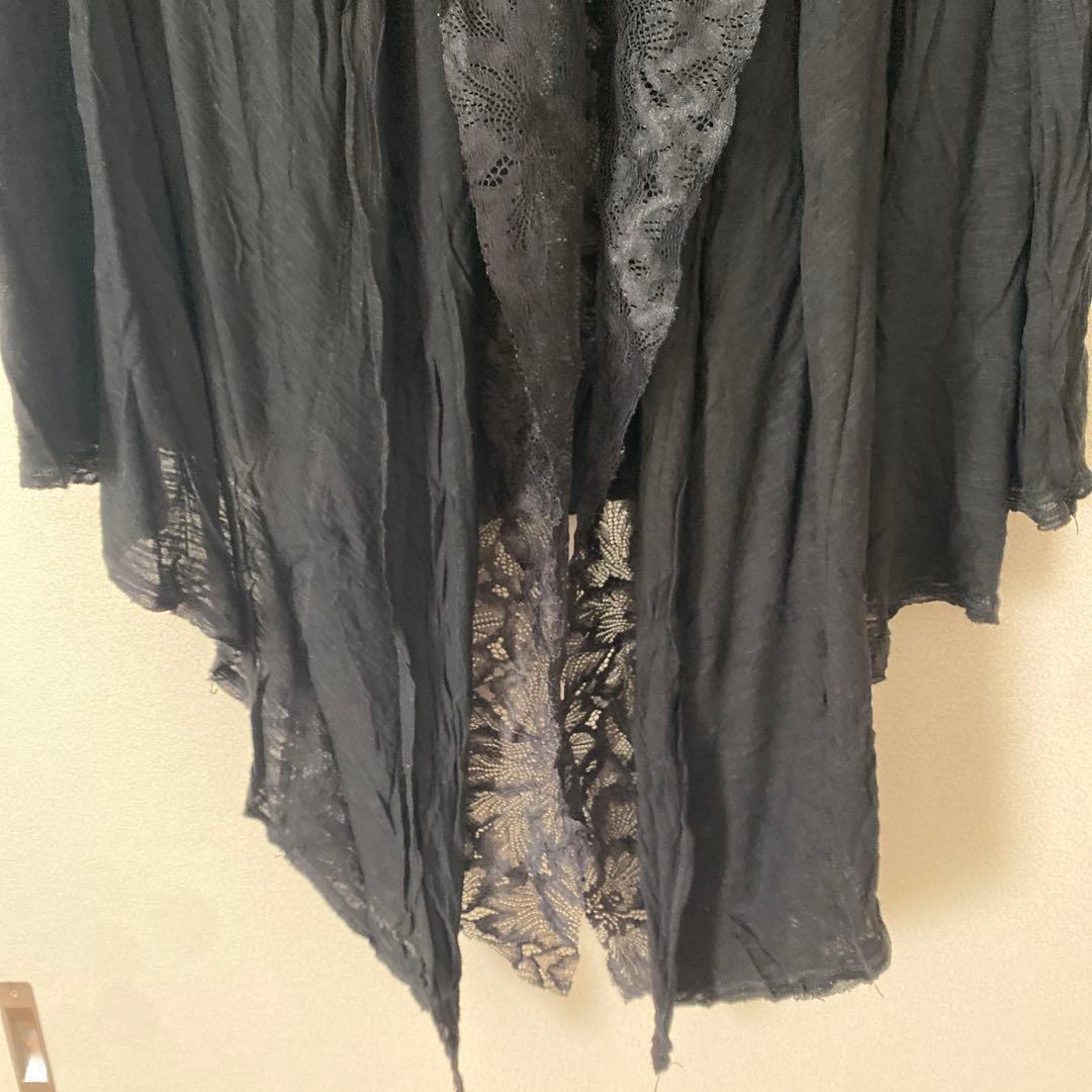 CIVARIZE 黒 レース襟 オープンフロント カーディガン