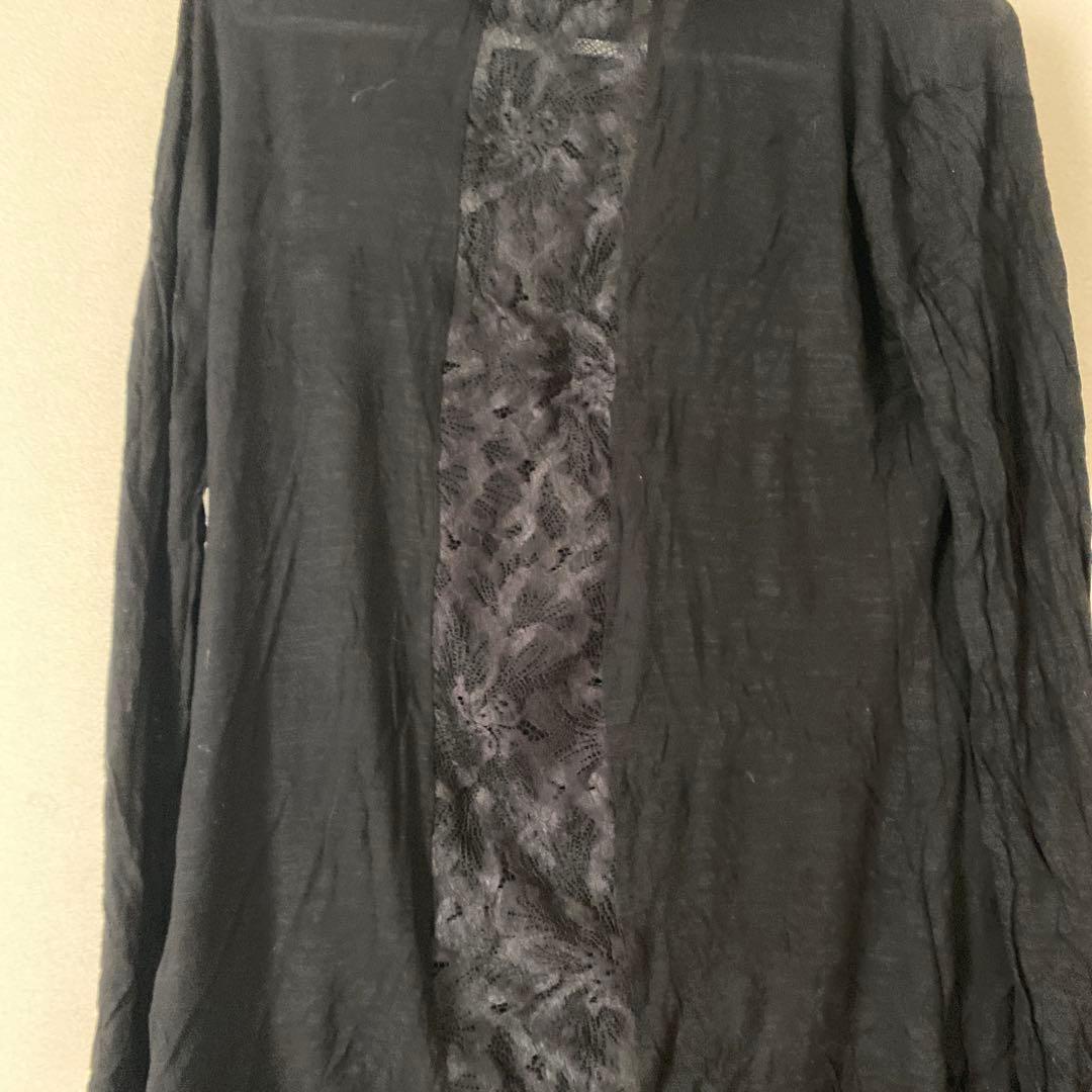 CIVARIZE 黒 レース襟 オープンフロント カーディガン