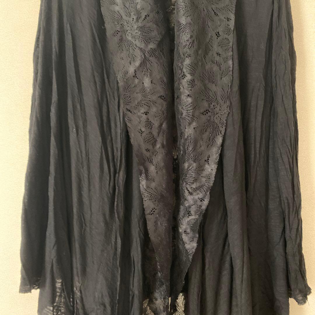 CIVARIZE 黒 レース襟 オープンフロント カーディガン