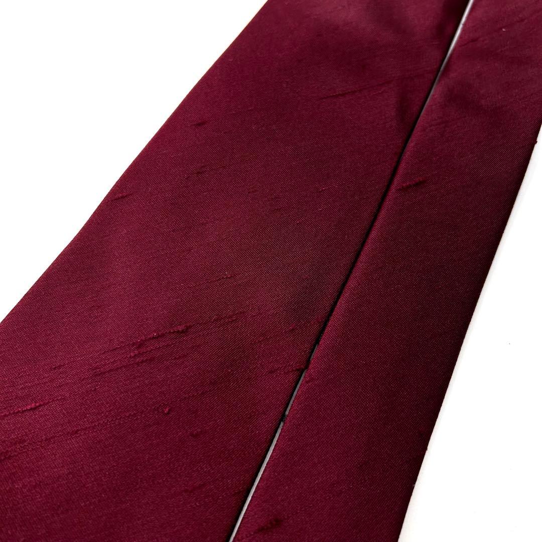 未使用 クリスチャンディオール ネクタイ シルク シャンタン 無地 ソリッド 赤