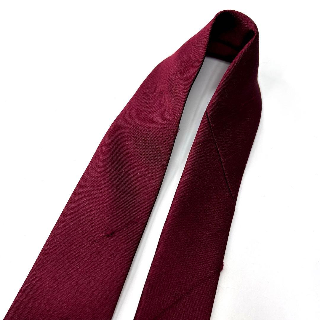 未使用 クリスチャンディオール ネクタイ シルク シャンタン 無地 ソリッド 赤
