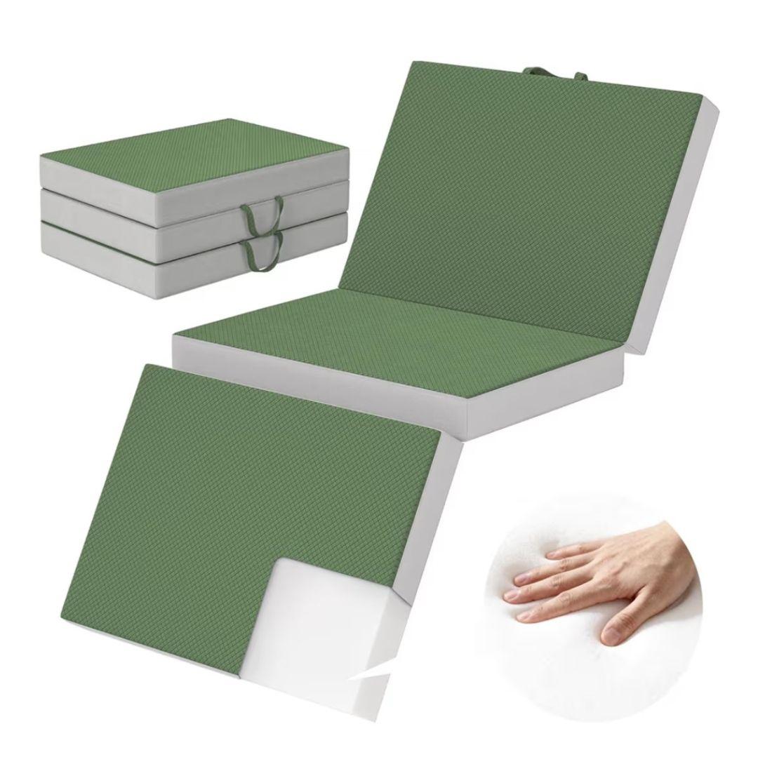 マットレス ❢ セミダブル 【高反発 硬め190N 厚さ10cm】折りたたみ 緑