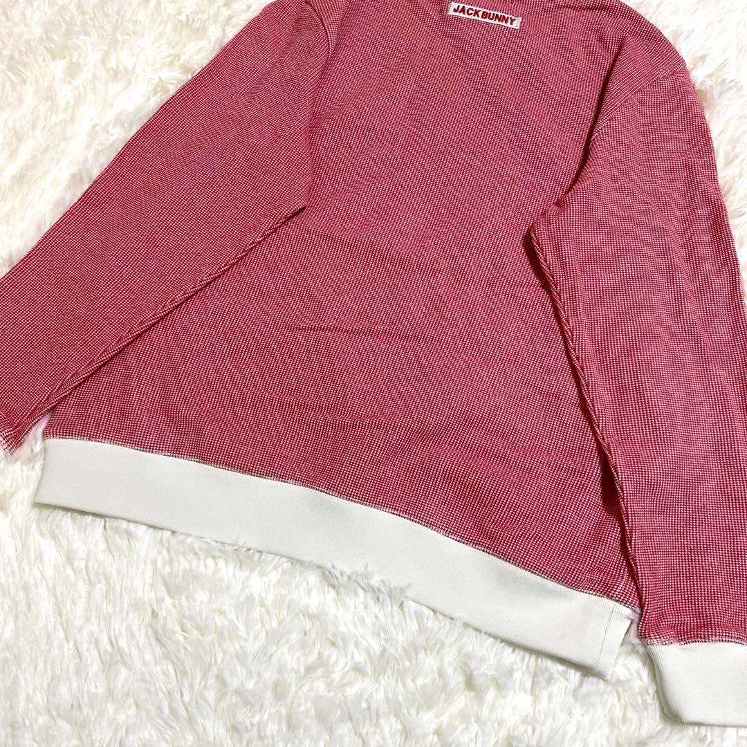 ジャックバニー　スウェット　トレーナー　刺繍ロゴ　バーズアイ　ゴルフ　赤　XL