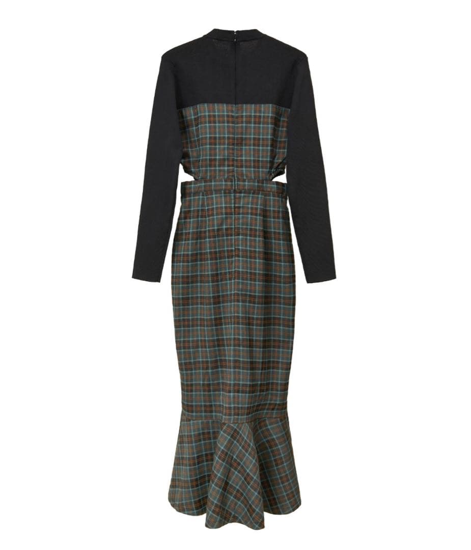 エミリアウィズ　サイドオープンチェックワンピース