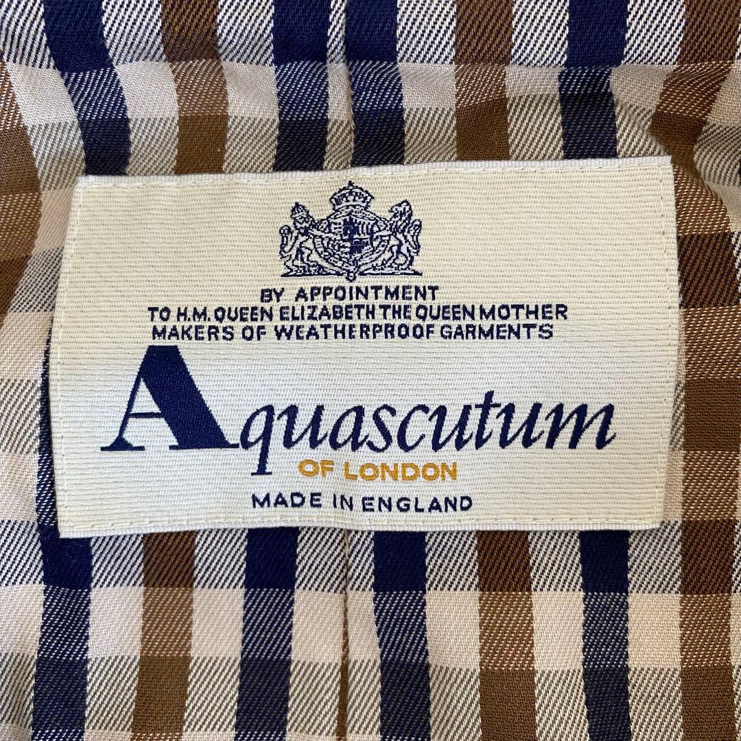 【Aquascutum】ステンカラーコート　裏地チェック【3F】イングランド製
