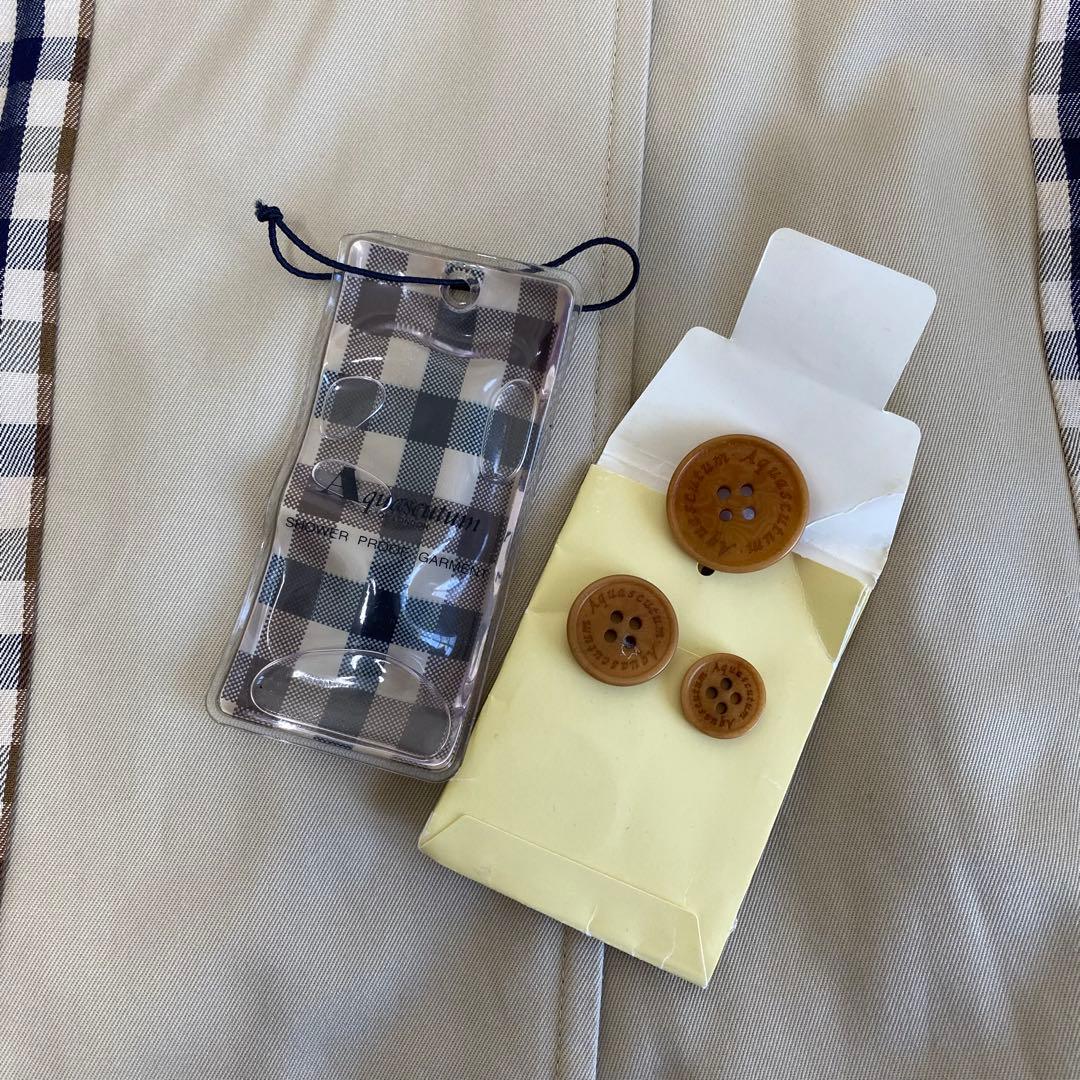 【Aquascutum】ステンカラーコート　裏地チェック【3F】イングランド製