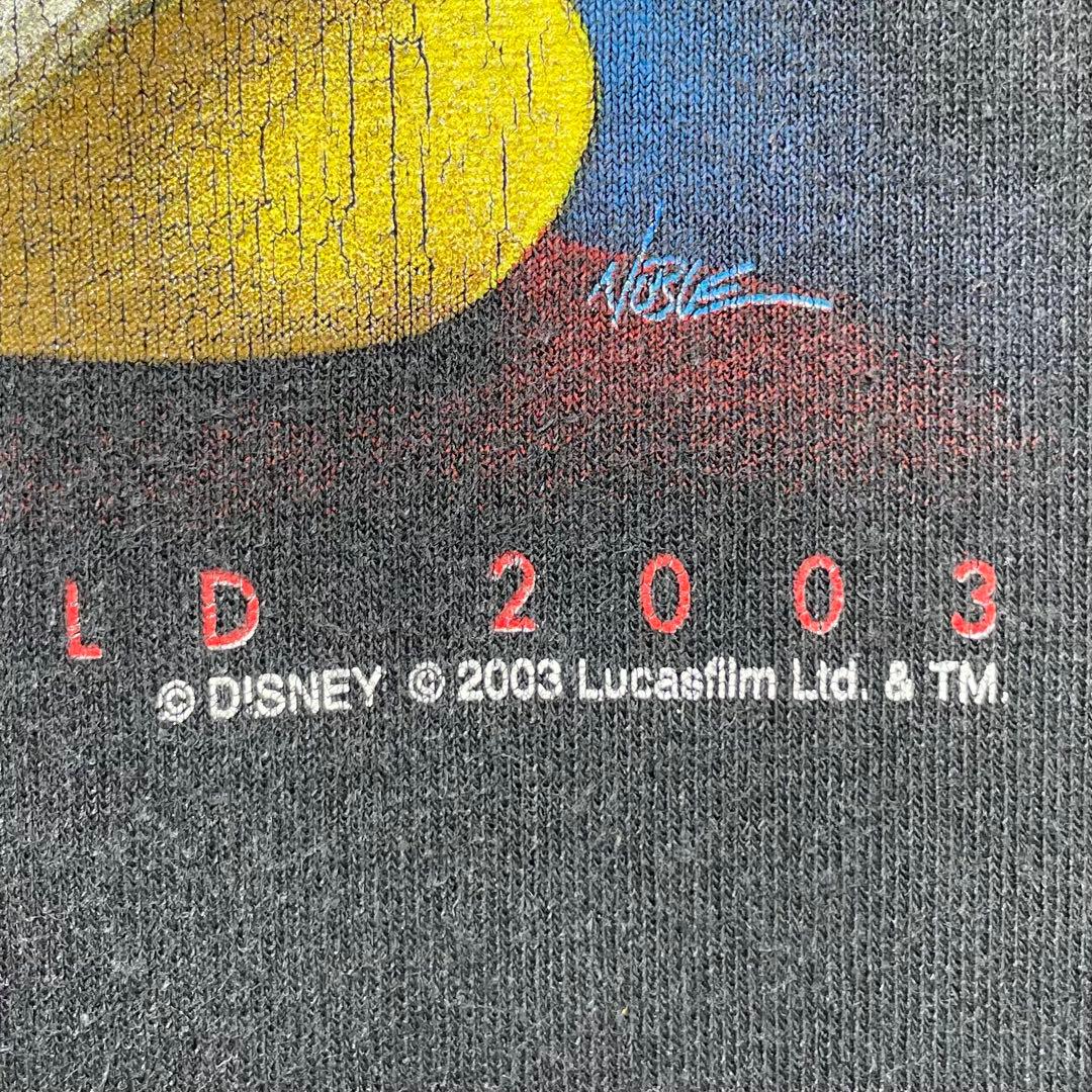 ヴィンテージ　ディズニー　スターウォーズ　00s　ミッキー　ヨーダ　Tシャツ 黒