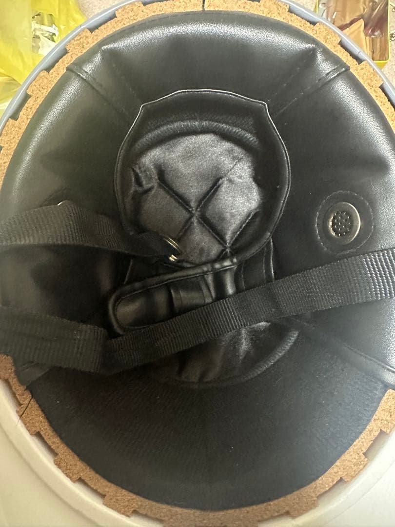 紫の桜と富士山デザインコルクヘルメット　コル半