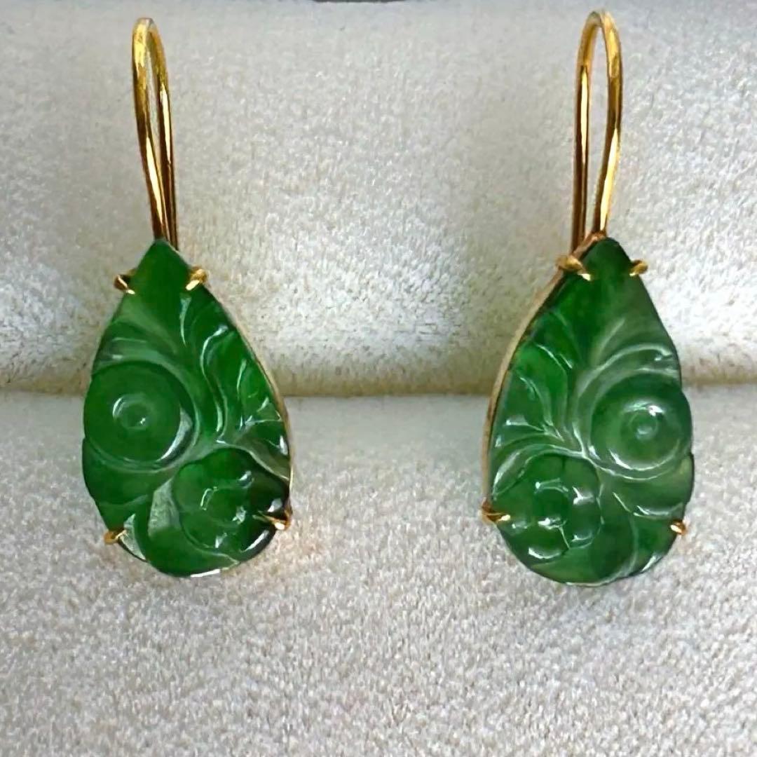 Bon Magique ボンマジック K18 翡翠ピアス