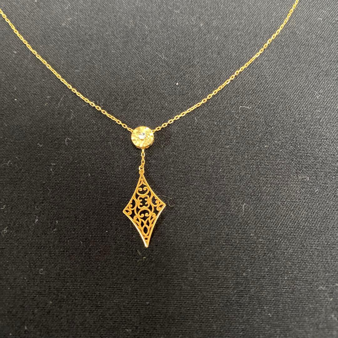 K18 YG（イエローゴールド）/WG （ホワイトゴールド）デザインネックレス