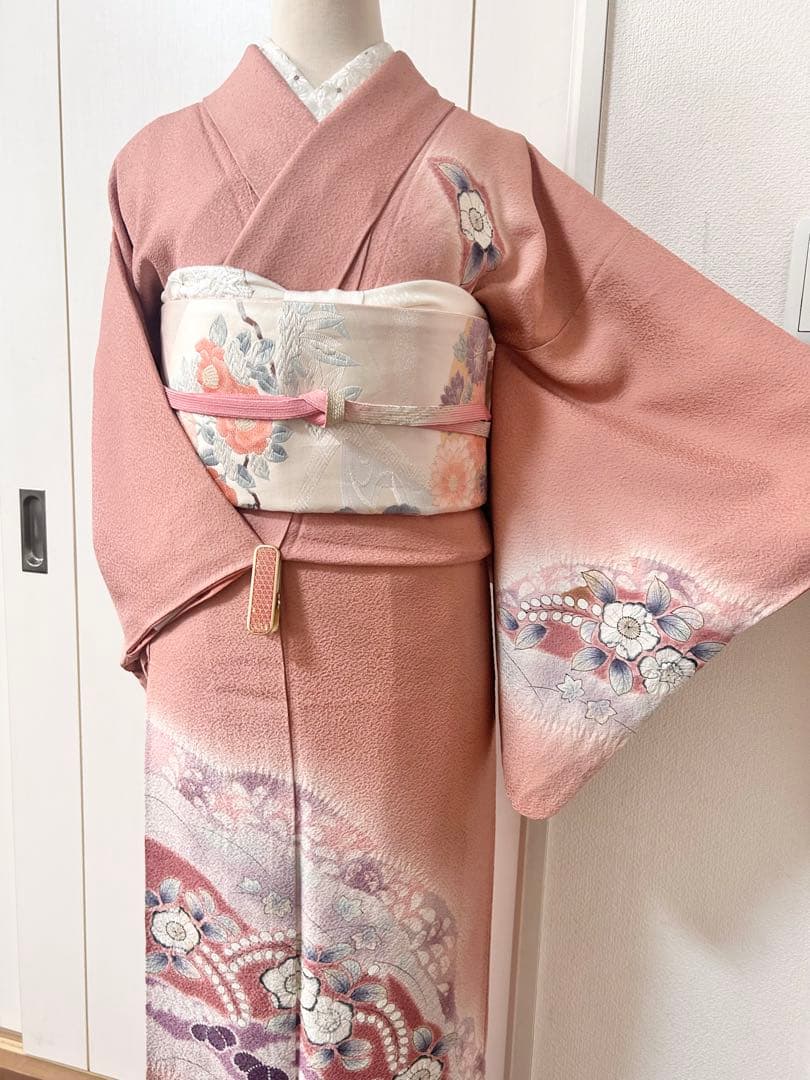 正絹訪問着　人気　辻が花　フルセット4点　卒業式　入学式　七五三　小柄さん