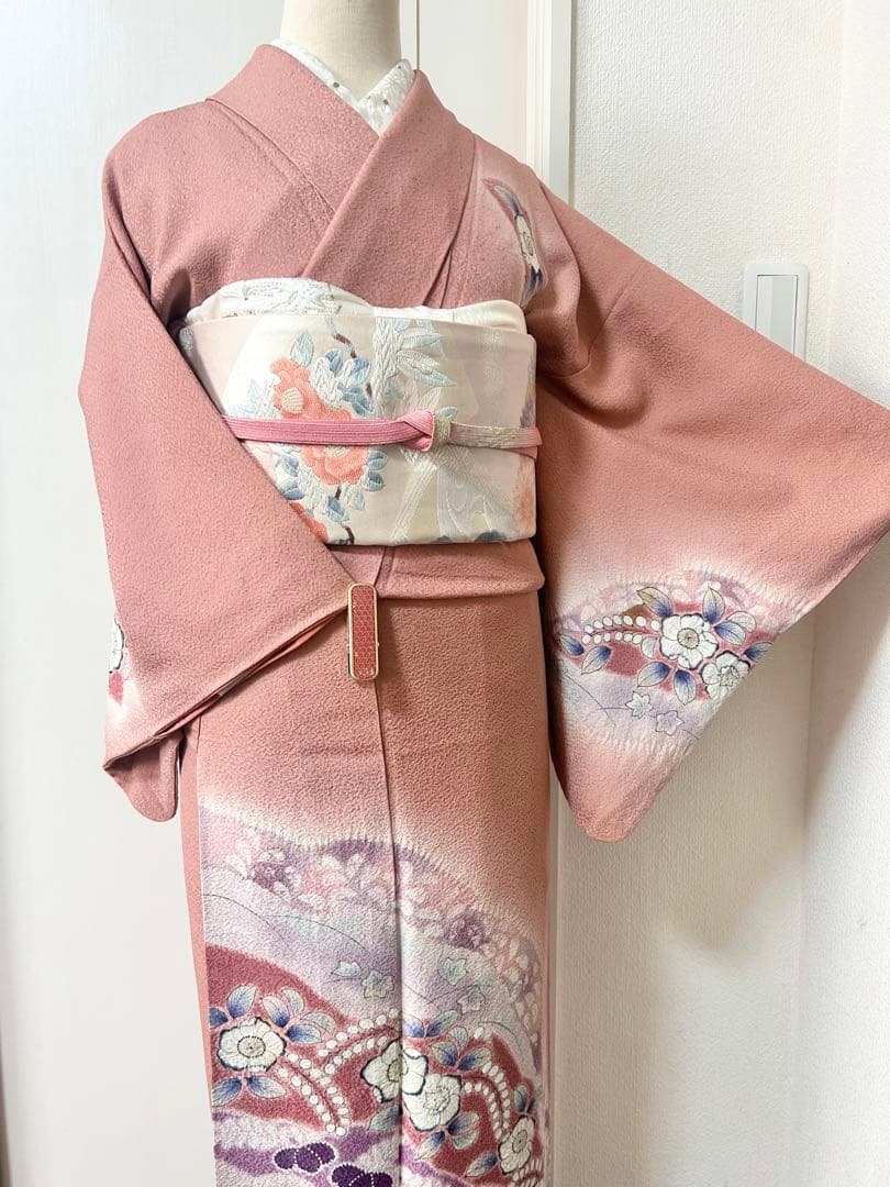 正絹訪問着　人気　辻が花　フルセット4点　卒業式　入学式　七五三　小柄さん