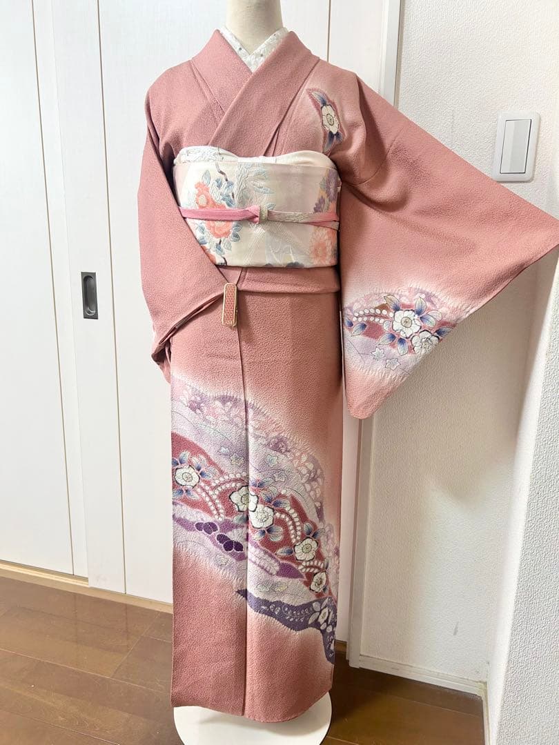 正絹訪問着　人気　辻が花　フルセット4点　卒業式　入学式　七五三　小柄さん